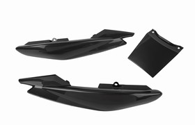 CACHA BAJO ASIENTO + UNION YAMAHA YBR125 ED FACTOR NEGRO (3pcs) MTC [C80471]